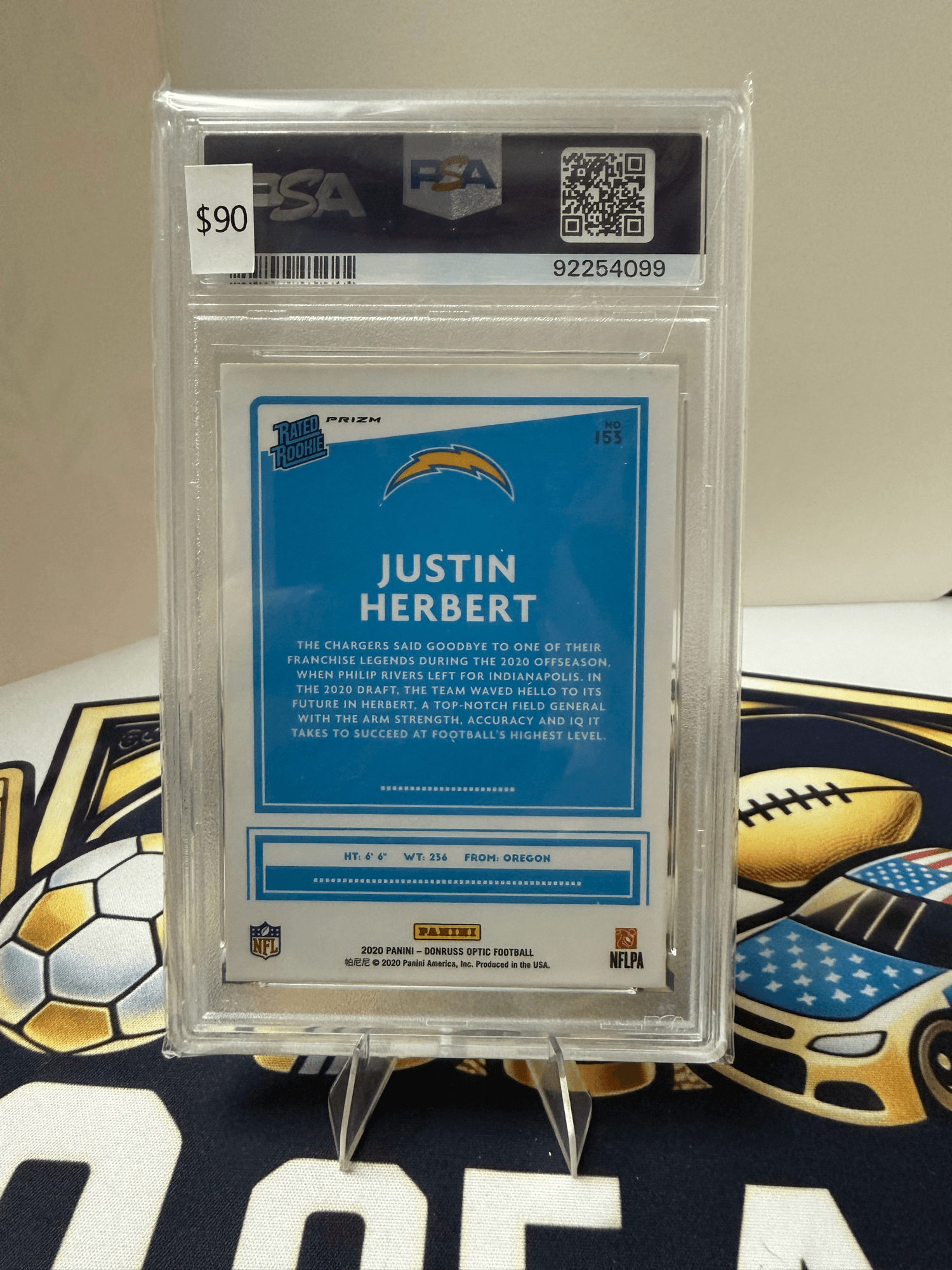 2020 Panini Donruss Optic Holo Justin Herbert view 2