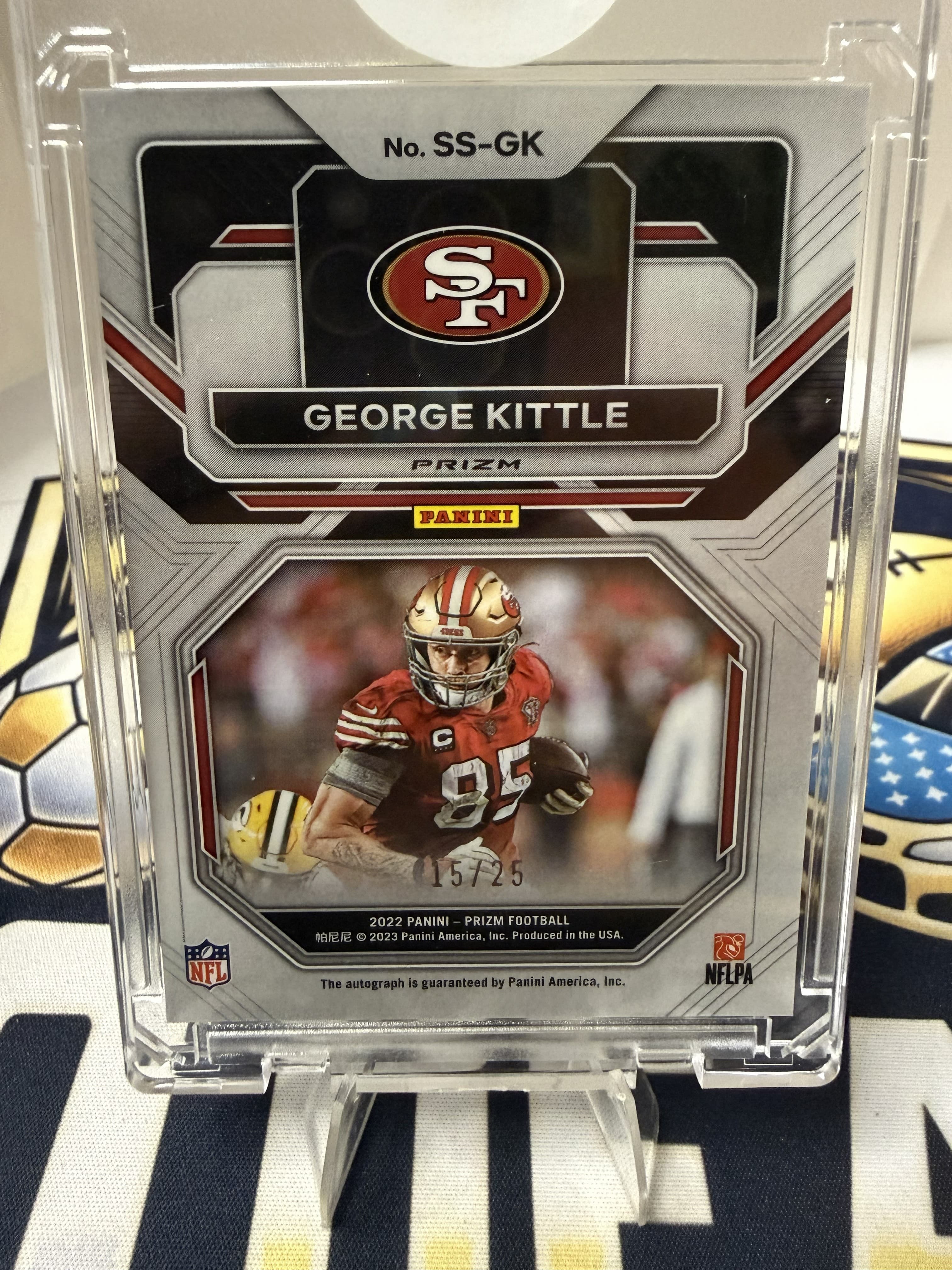 2022 George Kittle Sensational Signatures Auto /25 view 3