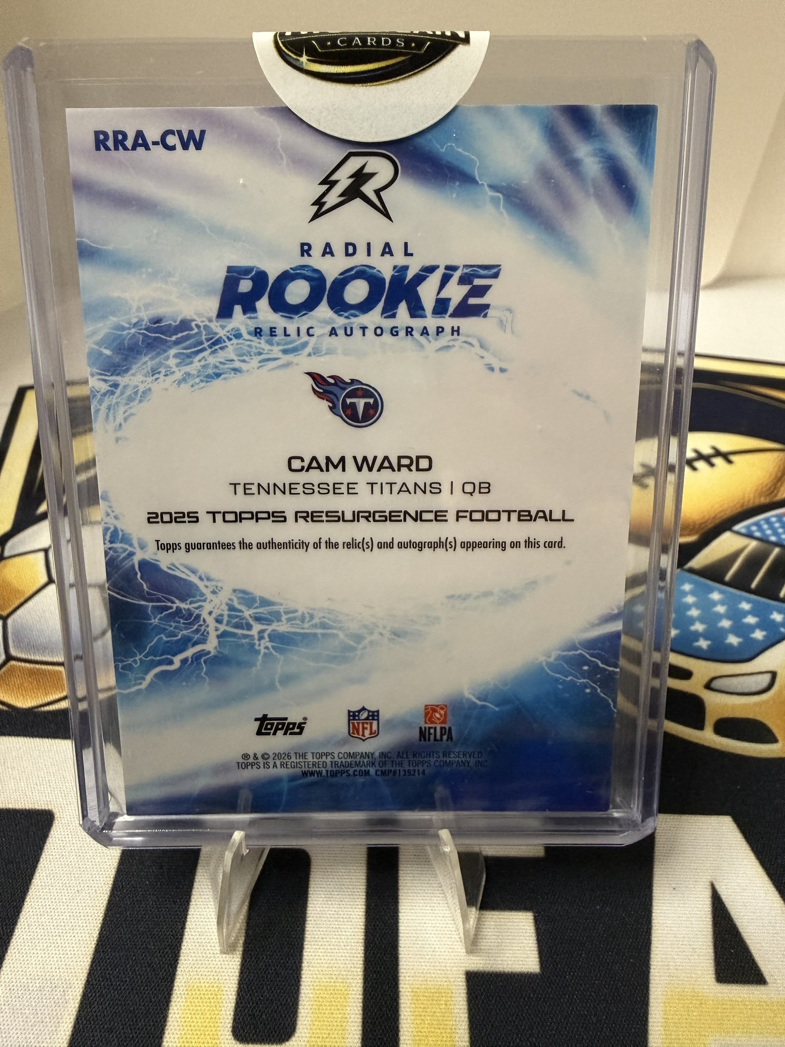 2025 Cam Ward Radial Rookies RPA /125 view 2
