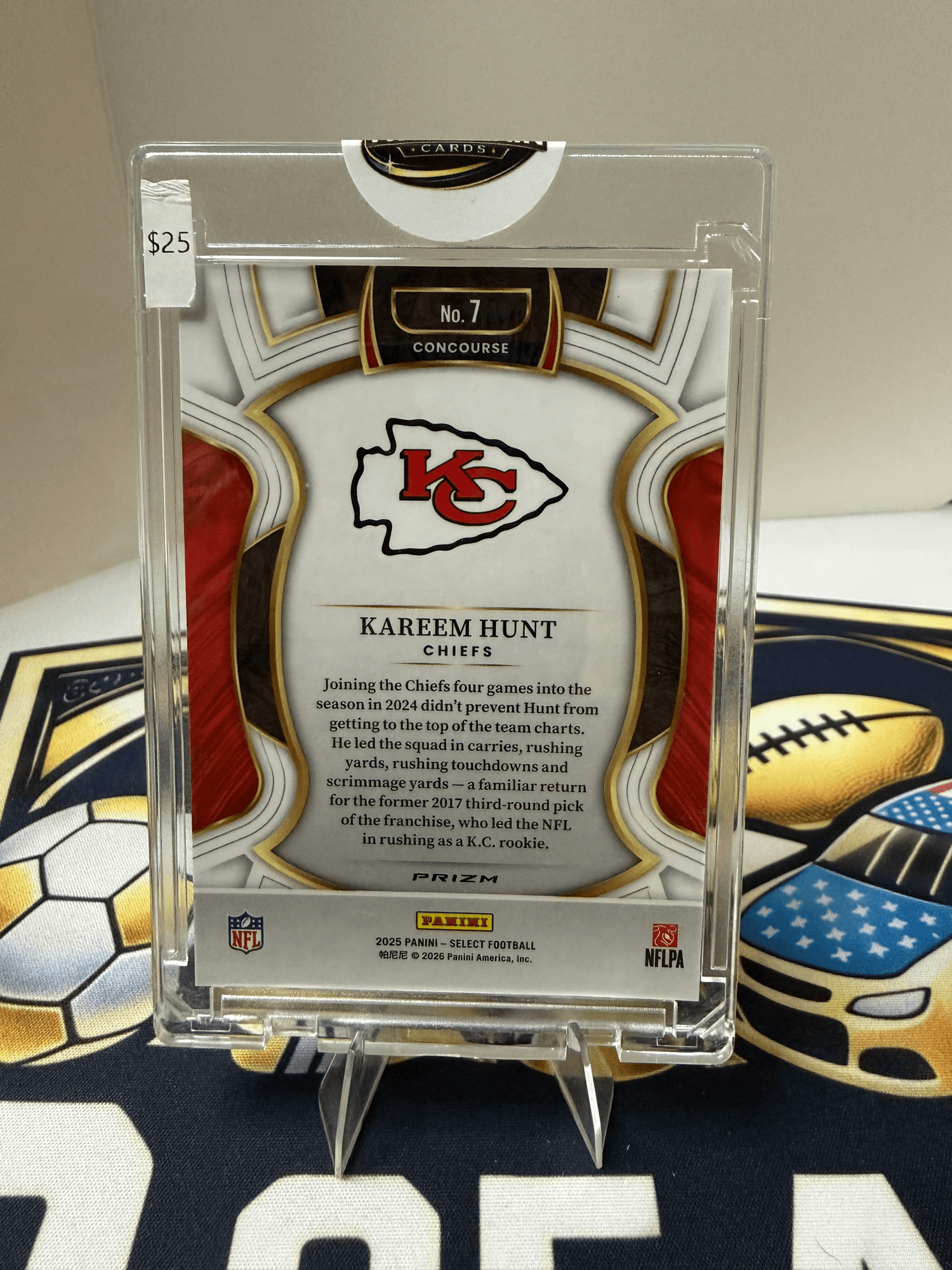 2025 Panini Select Zebra Kareem Hunt view 2