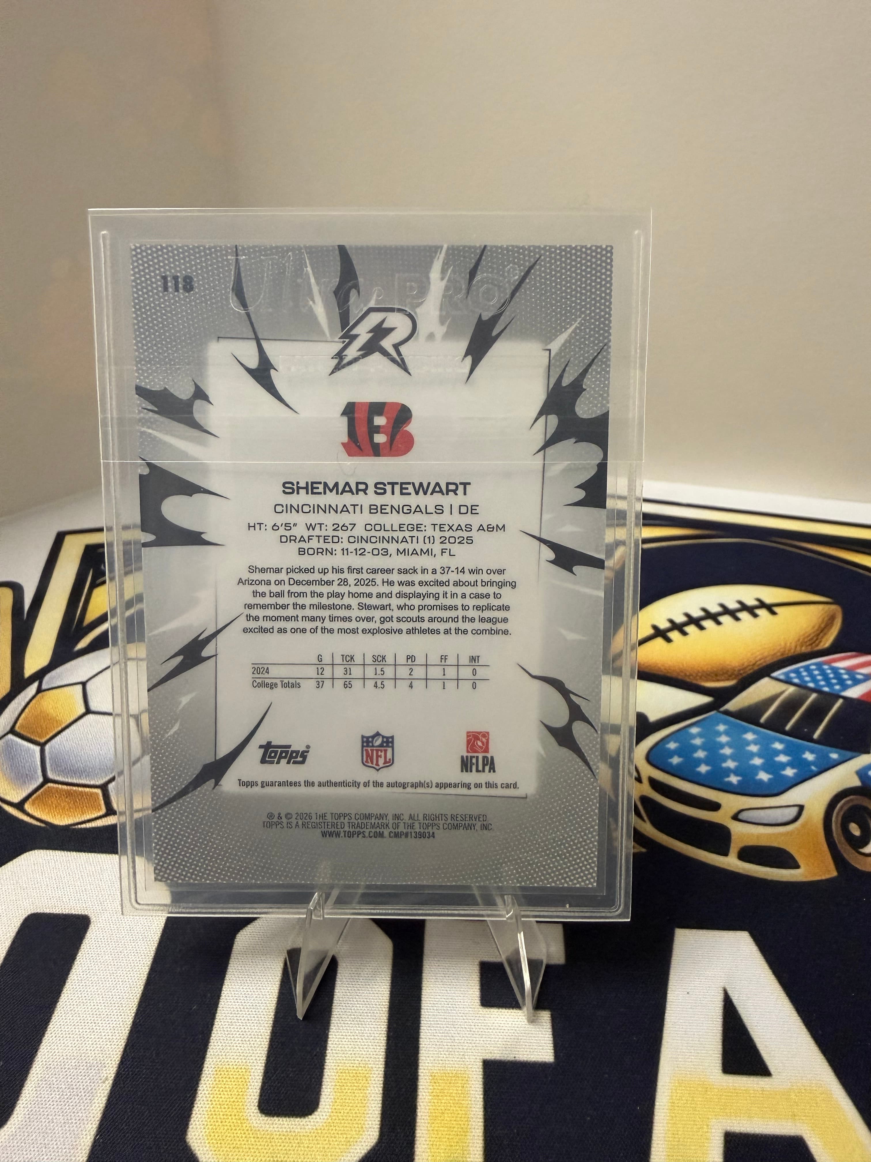 2025 Certified Autograph Shermar Stewart RC view 2